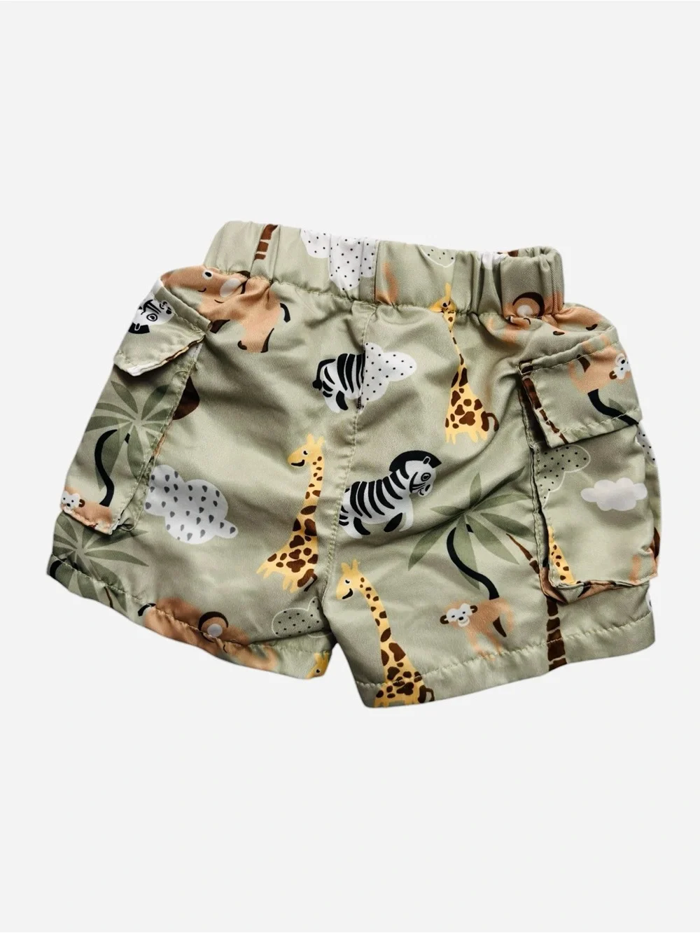 Milkberry Off-White Baby Bodysuit and Safari print shorts 0-3M 8 0550